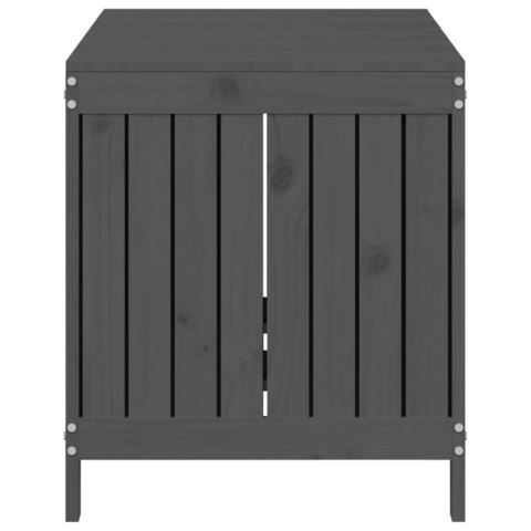 SKRZYNIA OGRODOWA SZARA 121X55X64CM DREWNO SOSNOWE