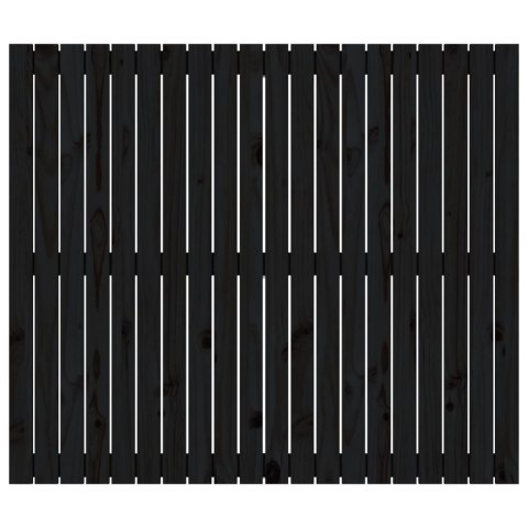 WEZGŁOWIE ŁÓŻKA CZARNE 1275X3X110CM DREWNO SOSNOWE