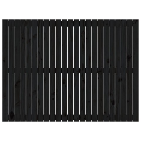 WEZGŁOWIE ŁÓŻKA CZARNE 1465X3X110CM DREWNO SOSNOWE