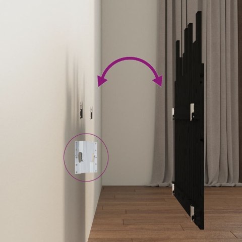 WEZGŁOWIE ŁÓŻKA CZARNE 955X3X80CM DREWNO SOSNOWE