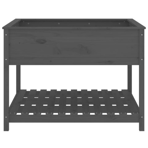 DONICA Z PÓŁKĄ SZARA 1115X1115X81CM DREWNO SOSNOWE