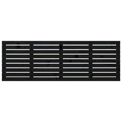 WEZGŁOWIE ŁÓŻKA CZARNE 166X3X63CM DREWNO SOSNOWE