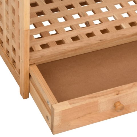 STOJAK NA BUTY Z SZUFLADĄ 70X27X81CM LITY ORZECH WŁOSKI