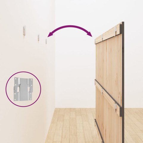 WEZGŁOWIE ŁÓŻKA SZARE 204X3X110CM DREWNO SOSNOWE