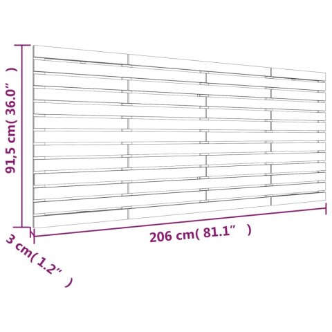 WEZGŁOWIE ŁÓŻKA SZARE 206X3X915CM DREWNO SOSNOWE