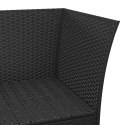 3-CZ. ZESTAW WYPOCZYNKOWY DO OGRODU PODUSZKI CZARNY RATTAN PE