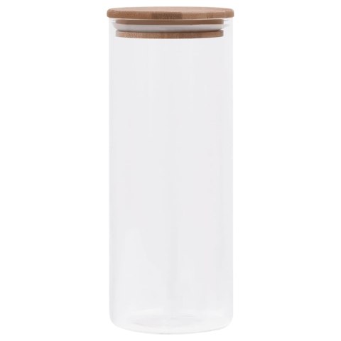 SZKLANE SŁOJE Z BAMBUSOWĄ POKRYWKĄ 6SZT 1000ML