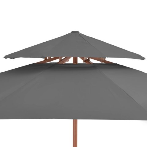 PARASOL OGRODOWY Z PODWÓJNYM DASZKIEM 270CM ANTRACYTOWY