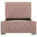 RAMA ŁÓŻKA RÓŻOWA TAPICEROWANA AKSAMITEM 90X200CM