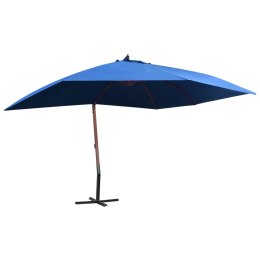 WISZĄCY PARASOL NA DREWNIANYM SŁUPKU 400X300CM NIEBIESKI