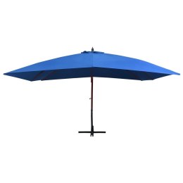 WISZĄCY PARASOL NA DREWNIANYM SŁUPKU 400X300CM NIEBIESKI