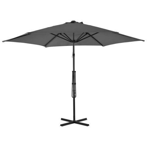 PARASOL OGRODOWY NA SŁUPKU STALOWYM 300CM ANTRACYTOWY