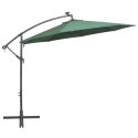 PARASOL OGRODOWY WISZĄCY ŚWIATŁA LED 300CM METAL ZIELONY