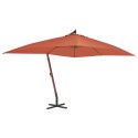 WISZĄCY PARASOL Z DREWNIANYM SŁUPKIEM 400X300CM TERAKOTOWY