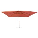 WISZĄCY PARASOL Z DREWNIANYM SŁUPKIEM 400X300CM TERAKOTOWY