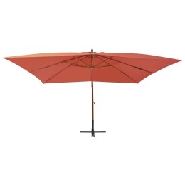 WISZĄCY PARASOL Z DREWNIANYM SŁUPKIEM 400X300CM TERAKOTOWY