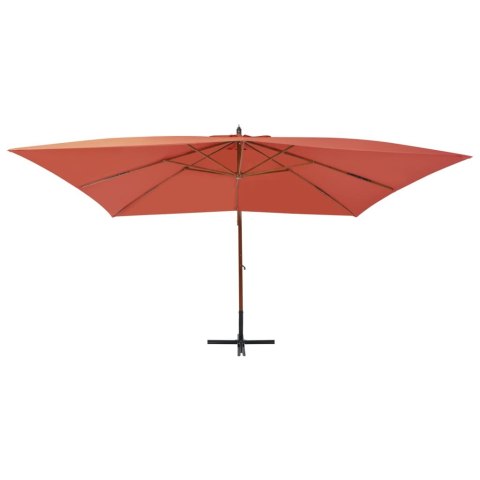WISZĄCY PARASOL Z DREWNIANYM SŁUPKIEM 400X300CM TERAKOTOWY
