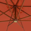 WISZĄCY PARASOL Z DREWNIANYM SŁUPKIEM 400X300CM TERAKOTOWY