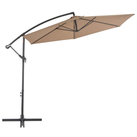 PARASOL WISZĄCY Z ALUMINIOWYM SŁUPKIEM 300CM KOLOR TAUPE