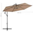 PARASOL WISZĄCY Z ALUMINIOWYM SŁUPKIEM 300CM KOLOR TAUPE