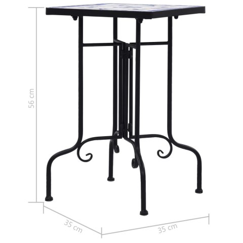 STOLIKMOZAIKOWY NIEBIESKO-BIAŁY CERAMICZNY