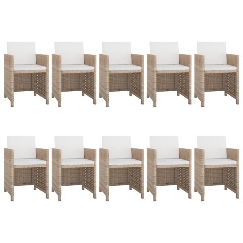 11-CZ. ZESTAW MEBLI OGRODOWYCH Z PODUSZKAMI RATTAN PE BEŻOWY