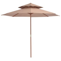 PARASOL OGRODOWY Z PODWÓJNYM DASZKIEM 270CM TAUPE