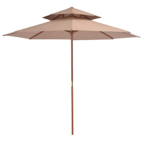 PARASOL OGRODOWY Z PODWÓJNYM DASZKIEM 270CM TAUPE