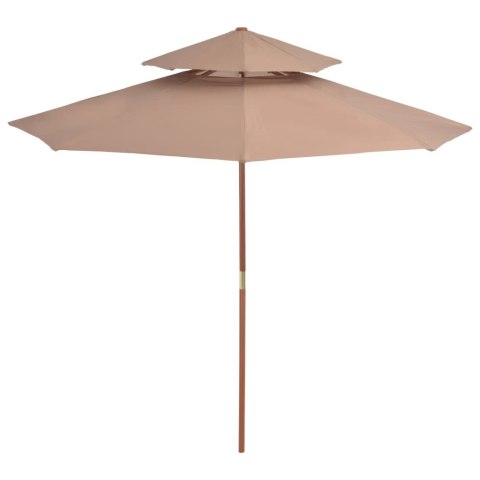 PARASOL OGRODOWY Z PODWÓJNYM DASZKIEM 270CM TAUPE