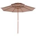 PARASOL OGRODOWY Z PODWÓJNYM DASZKIEM 270CM TAUPE
