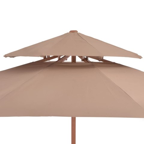 PARASOL OGRODOWY Z PODWÓJNYM DASZKIEM 270CM TAUPE