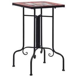 STOLIKMOZAIKOWY TERAKOTOWO-BIAŁY CERAMICZNY