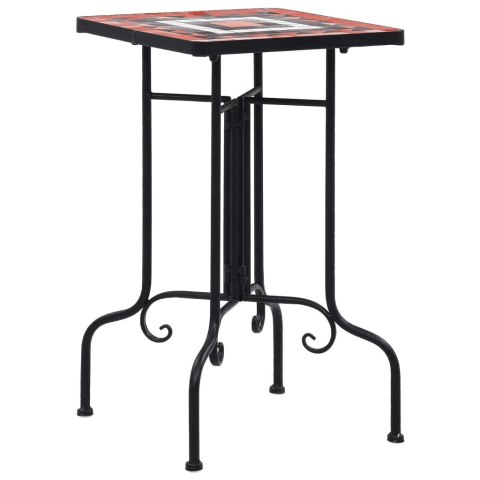 STOLIKMOZAIKOWY TERAKOTOWO-BIAŁY CERAMICZNY