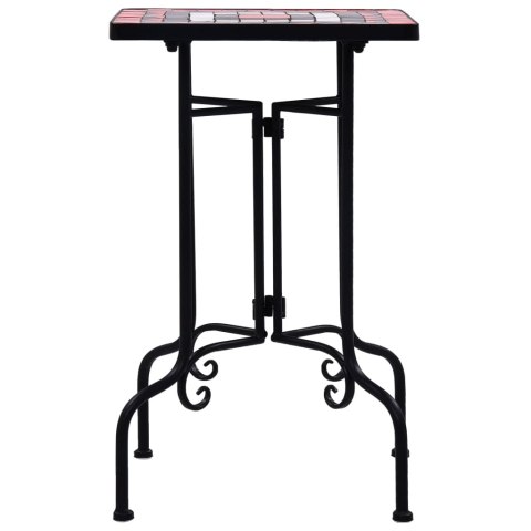 STOLIKMOZAIKOWY TERAKOTOWO-BIAŁY CERAMICZNY