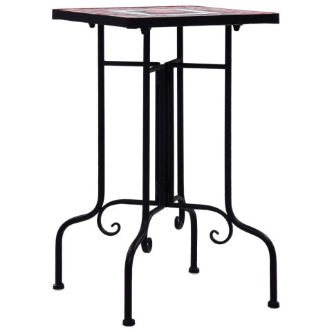 STOLIKMOZAIKOWY TERAKOTOWO-BIAŁY CERAMICZNY