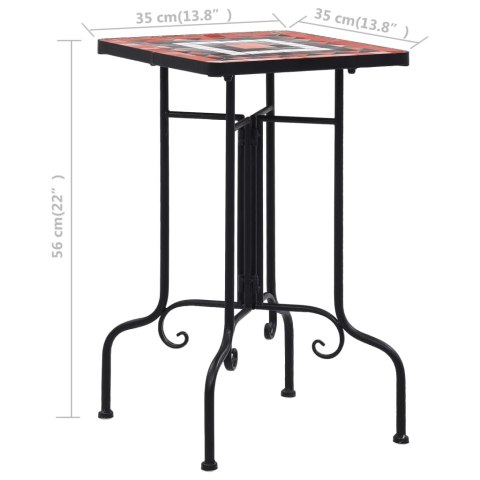 STOLIKMOZAIKOWY TERAKOTOWO-BIAŁY CERAMICZNY