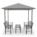 ZADASZENIE OGRODOWE ZE STOŁEM I ŁAWKAMI 2,5X1,5X2,4M ANTRACYT