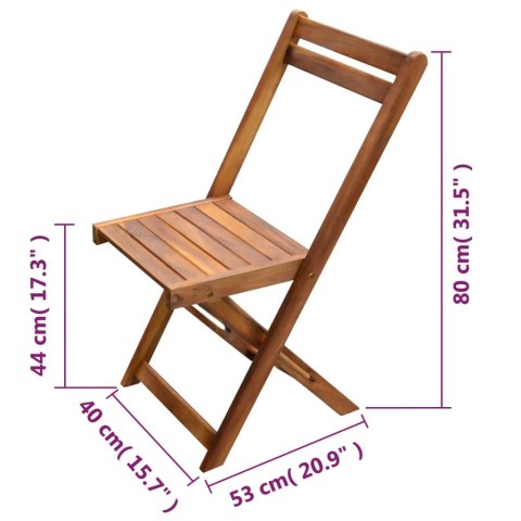 3-CZ. SKŁADANY ZESTAW BISTRO DREWNO AKACJOWE