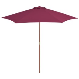 PARASOL OGRODOWY NA DREWNIANYM SŁUPKU 270CM BORDOWY