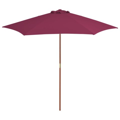 PARASOL OGRODOWY NA DREWNIANYM SŁUPKU 270CM BORDOWY