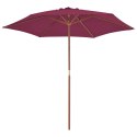 PARASOL OGRODOWY NA DREWNIANYM SŁUPKU 270CM BORDOWY