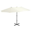 PARASOL OGRODOWY NA SŁUPKU ALUMINIOWYM 460X270CM PIASKOWY