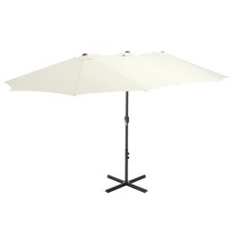 PARASOL OGRODOWY NA SŁUPKU ALUMINIOWYM 460X270CM PIASKOWY