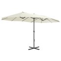 PARASOL OGRODOWY NA SŁUPKU ALUMINIOWYM 460X270CM PIASKOWY