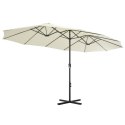 PARASOL OGRODOWY NA SŁUPKU ALUMINIOWYM 460X270CM PIASKOWY