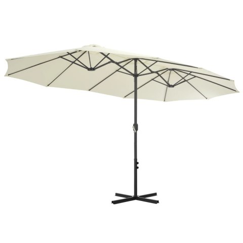 PARASOL OGRODOWY NA SŁUPKU ALUMINIOWYM 460X270CM PIASKOWY