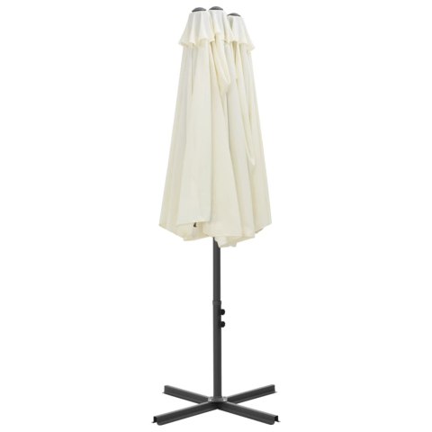 PARASOL OGRODOWY NA SŁUPKU ALUMINIOWYM 460X270CM PIASKOWY