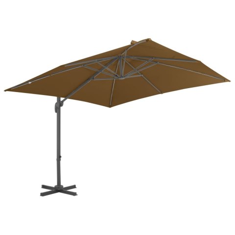 PARASOL WISZĄCY Z ALUMINIOWYM SŁUPKIEM 300X300CM TAUPE