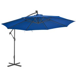 PARASOL WISZĄCY Z ALUMINIOWYM SŁUPKIEM 350CM NIEBIESKI