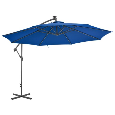 PARASOL WISZĄCY Z ALUMINIOWYM SŁUPKIEM 350CM NIEBIESKI